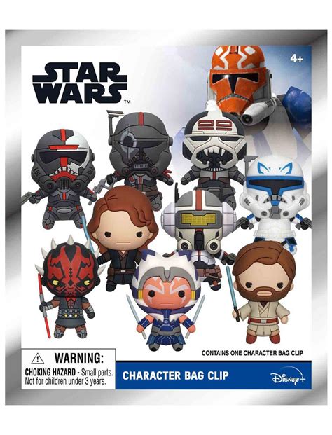 star wars: the clone wars blind bag figural bag clip|Star Wars: The Clone Wars Box of 24 Random Bag Clips .